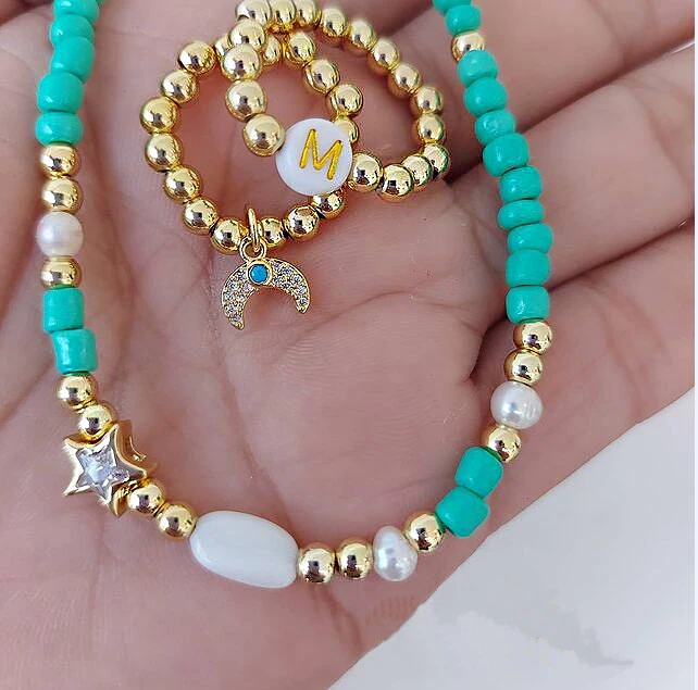 Eye Letters Pattern Accessories Nifty 18K Gold Plated Bracelet Ring Accept DIY Jewelry Gifts Support Wholesale Supply