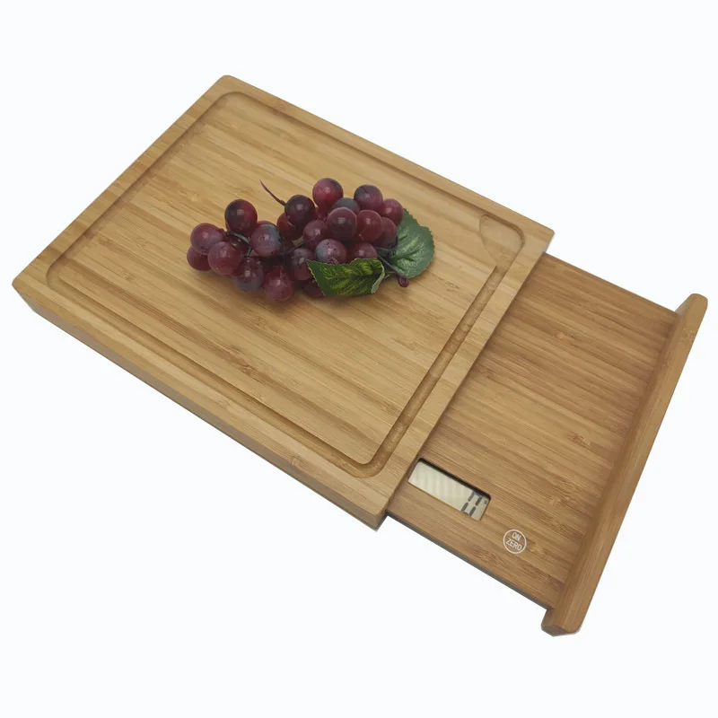New Design Kitchen Bamboo Chopping Block Cutting Boards With Removable Digital Scale