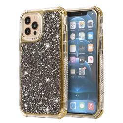 Blinking Glitter Rhinestone Phone Case For iPhone 14 13 11 12 Pro Max X XR XS Max 7 8 Plus 2 in 1 Shockproof Bumper Back Cover
