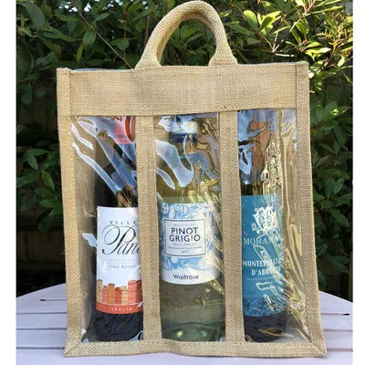 ПВХ сумка для вина сумка-холодильник прозрачная Изолированная Неопреновая банка с ручкой льда бутылки 3 покупателей мультфильм