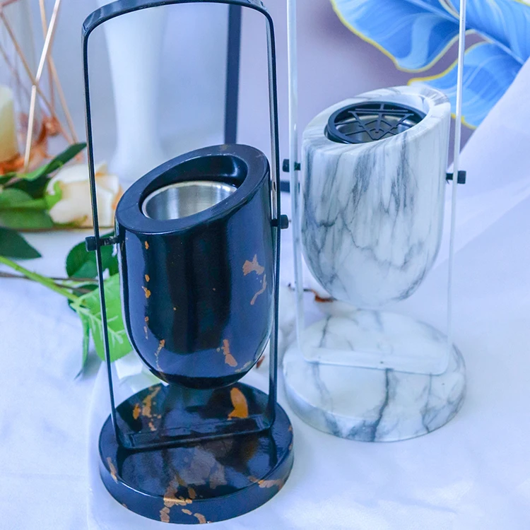 natural marble retro Spherical Incense Stove arabic bakhoor oud burner Round Sink Stone terrazzo incense burner