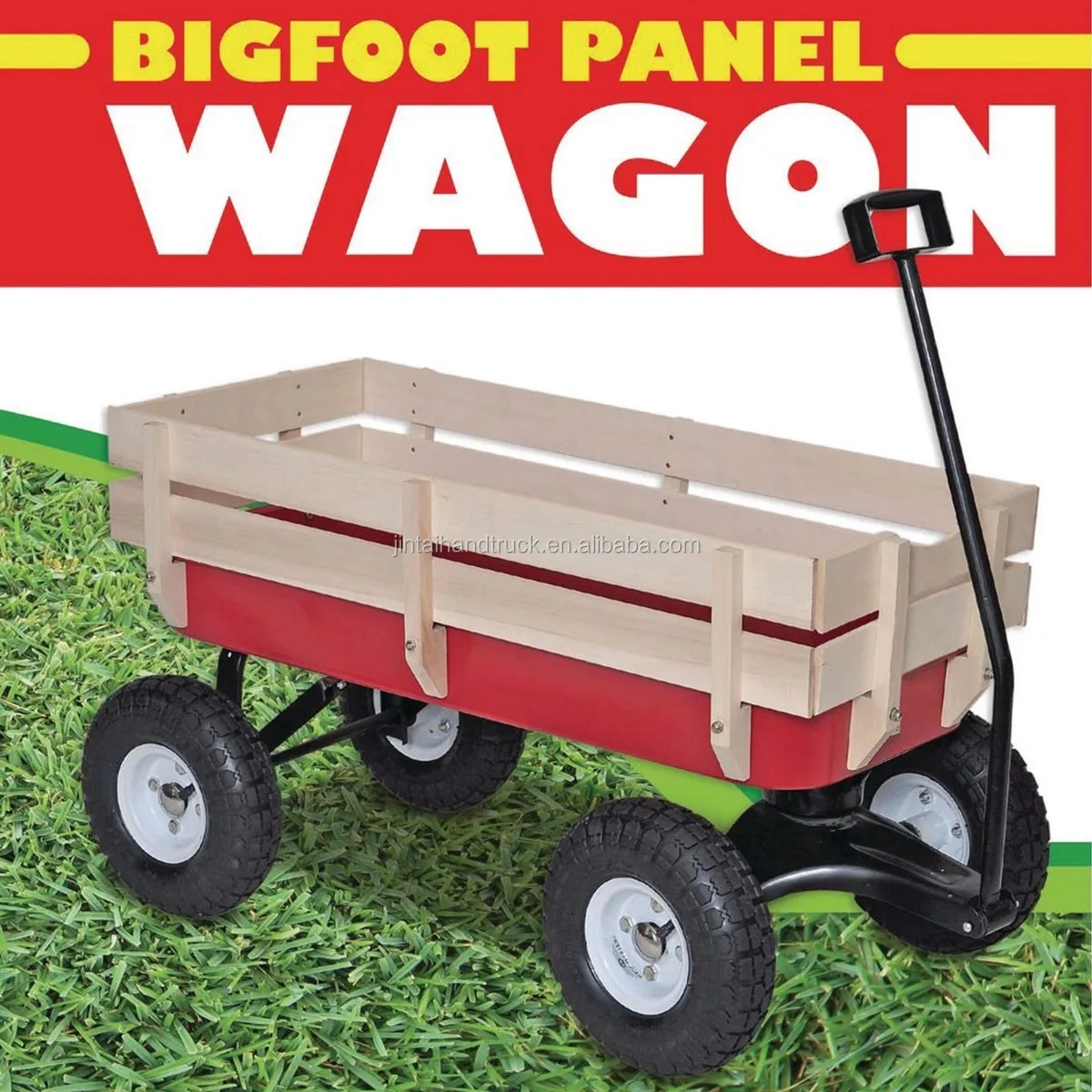 garden wooden panel wagon children pull wagon tool cart with 4 wheels