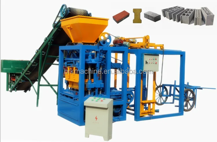BRK машина изготовляющая кирпичи QT4-24B с блоком доставки тележка