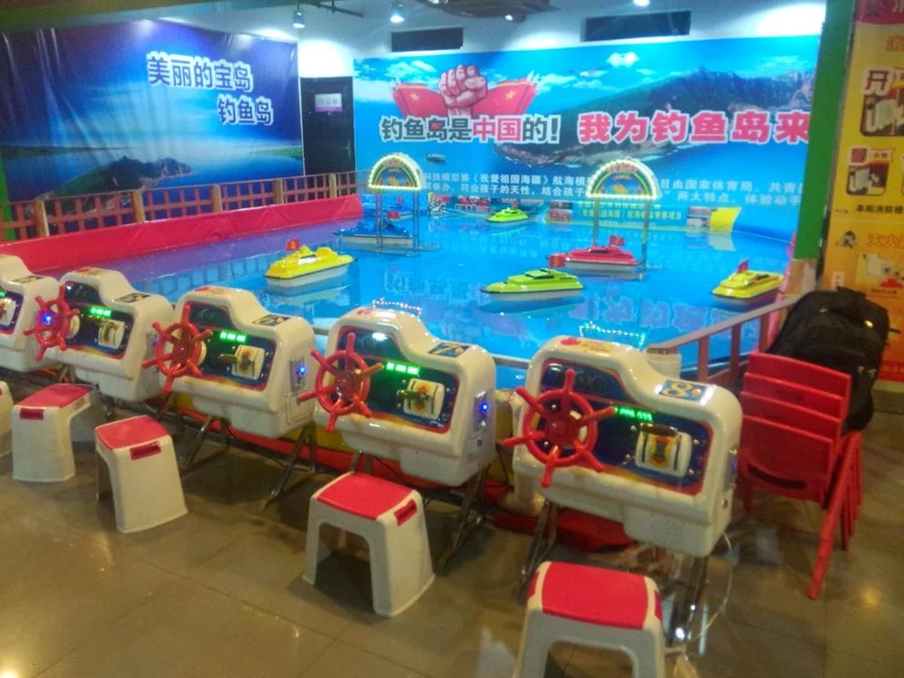 Remote control boat for indoor or outdoor children playground.