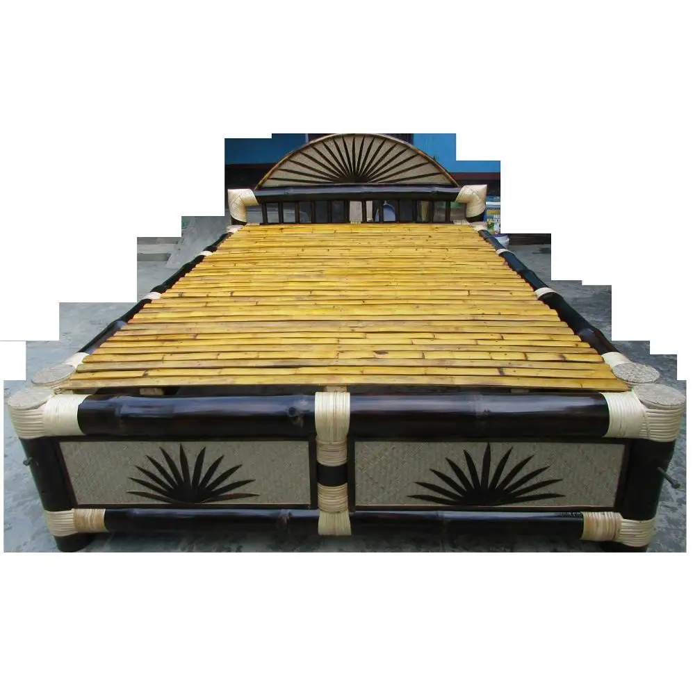 
premium quality easy modern king size natural bamboo folding bed for home, hotel and resorts 