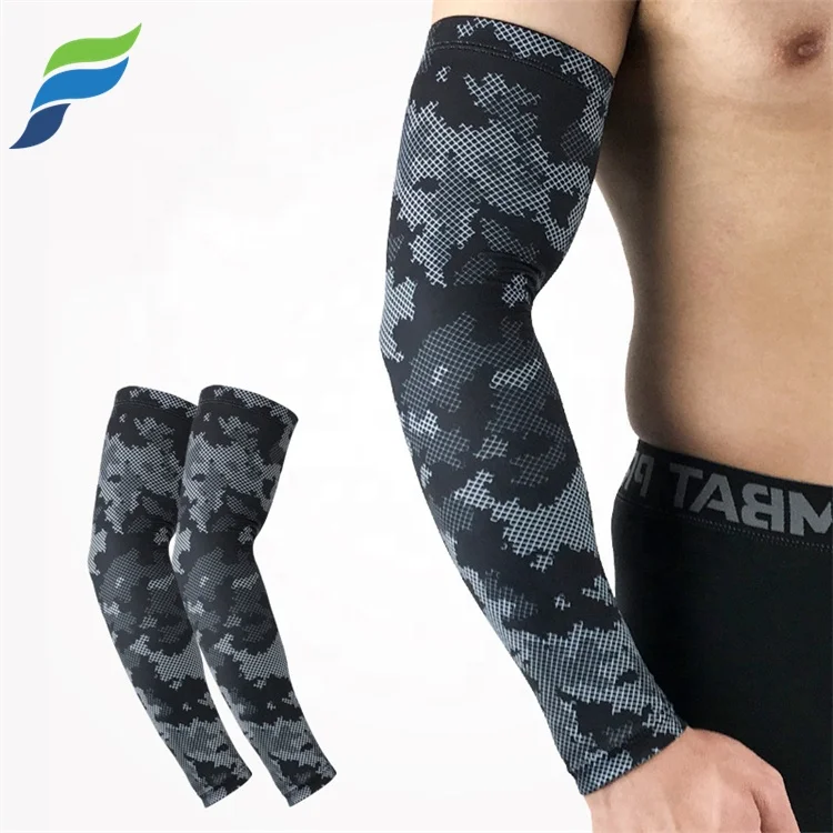 Wholesale Custom Printed Summer Sun Protection Anti UV Seamless Outdoor Sport Cycling Ice Cool Cuff Silk Arm Sleeve