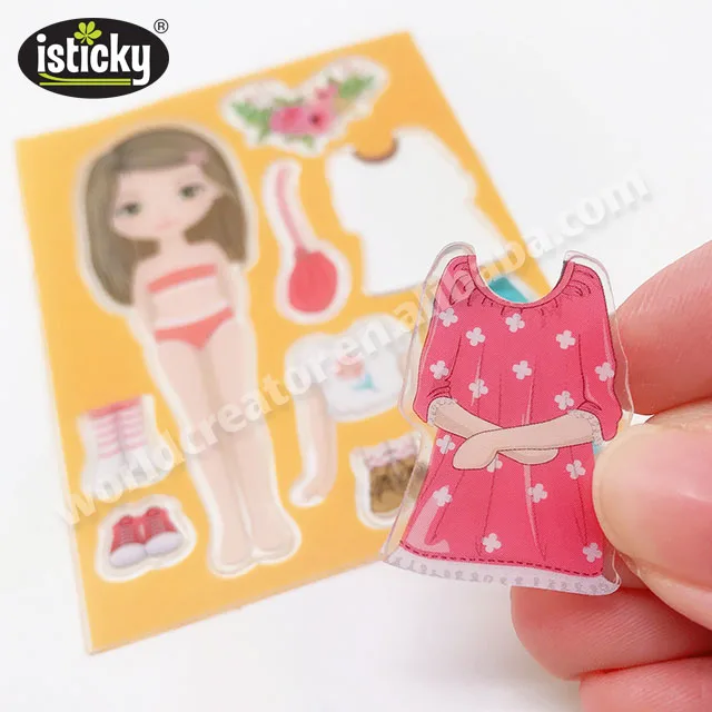 
No Glue Washable Dress Up TPE Jelly Sticker 