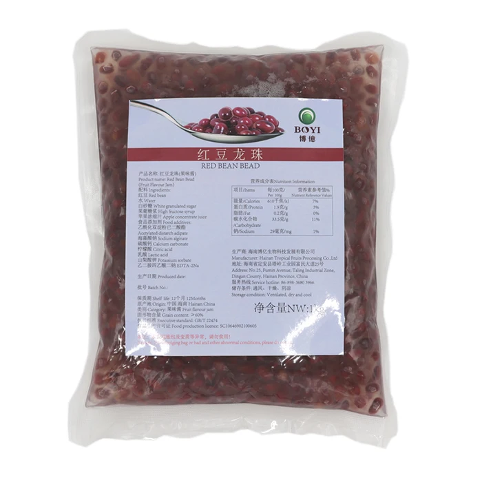 Factory Price Premium Quality Canned Red Bean Popping Boba (850g*12 cans/ctn) Good To Added in Desserts or milky tea
