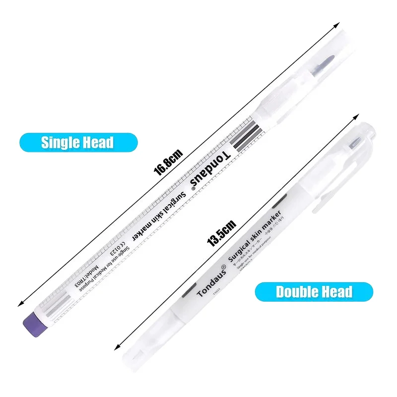 Skin Marker Pen Colored Permanent Ink 6mm Writing Width Medical Dry Marker for Paper and Skin