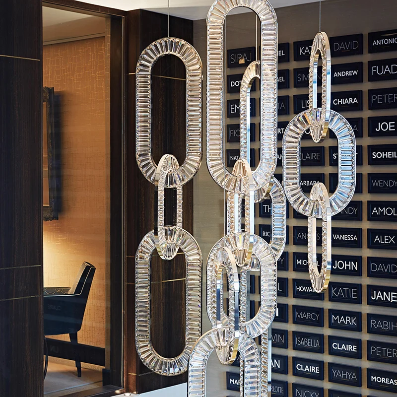 Современный подвесной светильник для столовой отеля украшение лобби виллы индивидуальный большой проект светодиодная Хрустальная