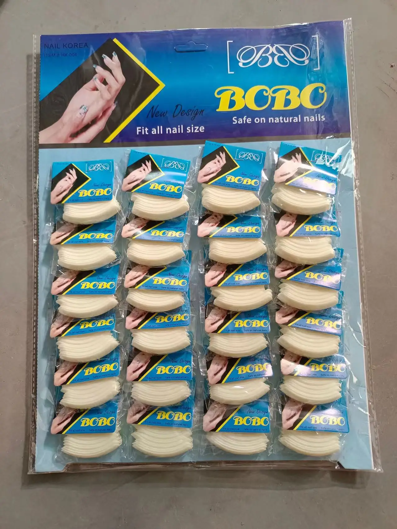 hot sell 480 PCS ABS Artificial Transparent Tips solid color 24 packing card with nail patch  False tip nail press on nail