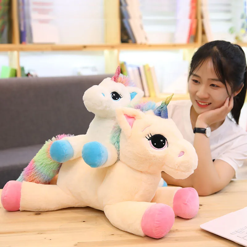 
Factory sells plush unicorn toys cute rainbow horse stuffed toys for baby gift 