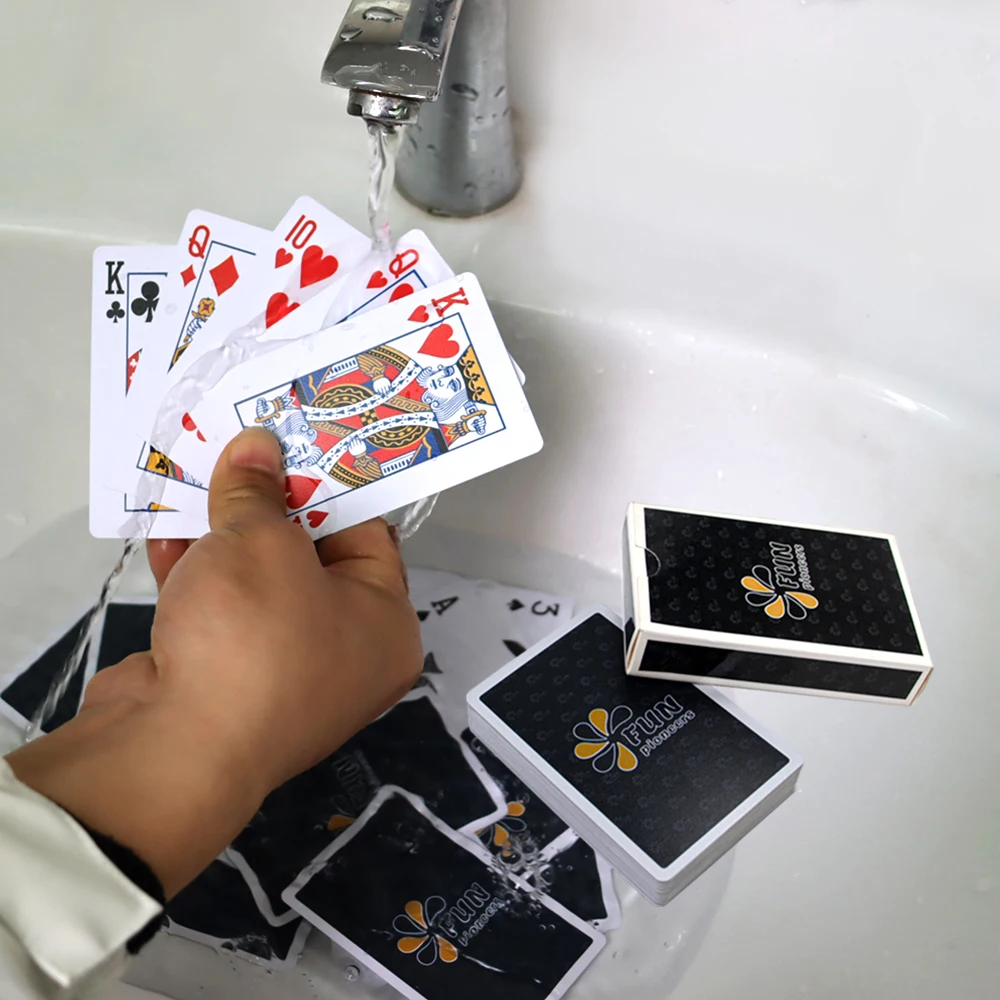 Custom adverting high quality PVC manufacture waterproof 100 plastic washable playing poker cards