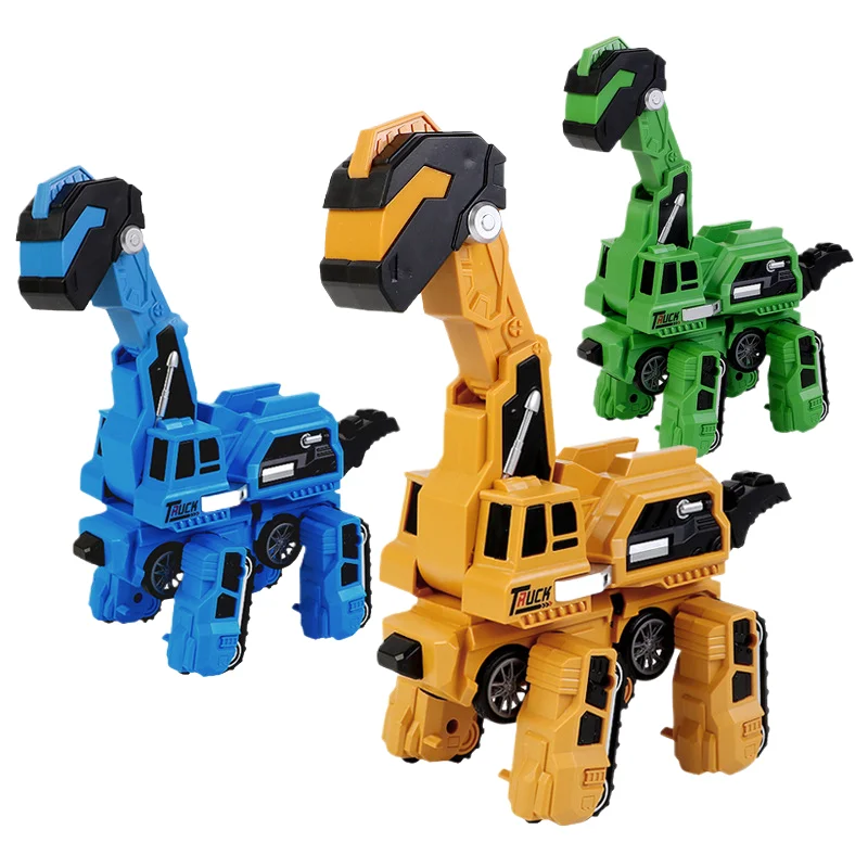 HY Toys impact deformed dinosaur car collision transformed engineering excavator brachiosaurus children boy toy wholesale st