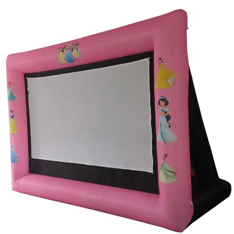 Ange Factory Custom Cheap Wholesale Giant inflatable Movie Screen Projection With Frame Free Logo