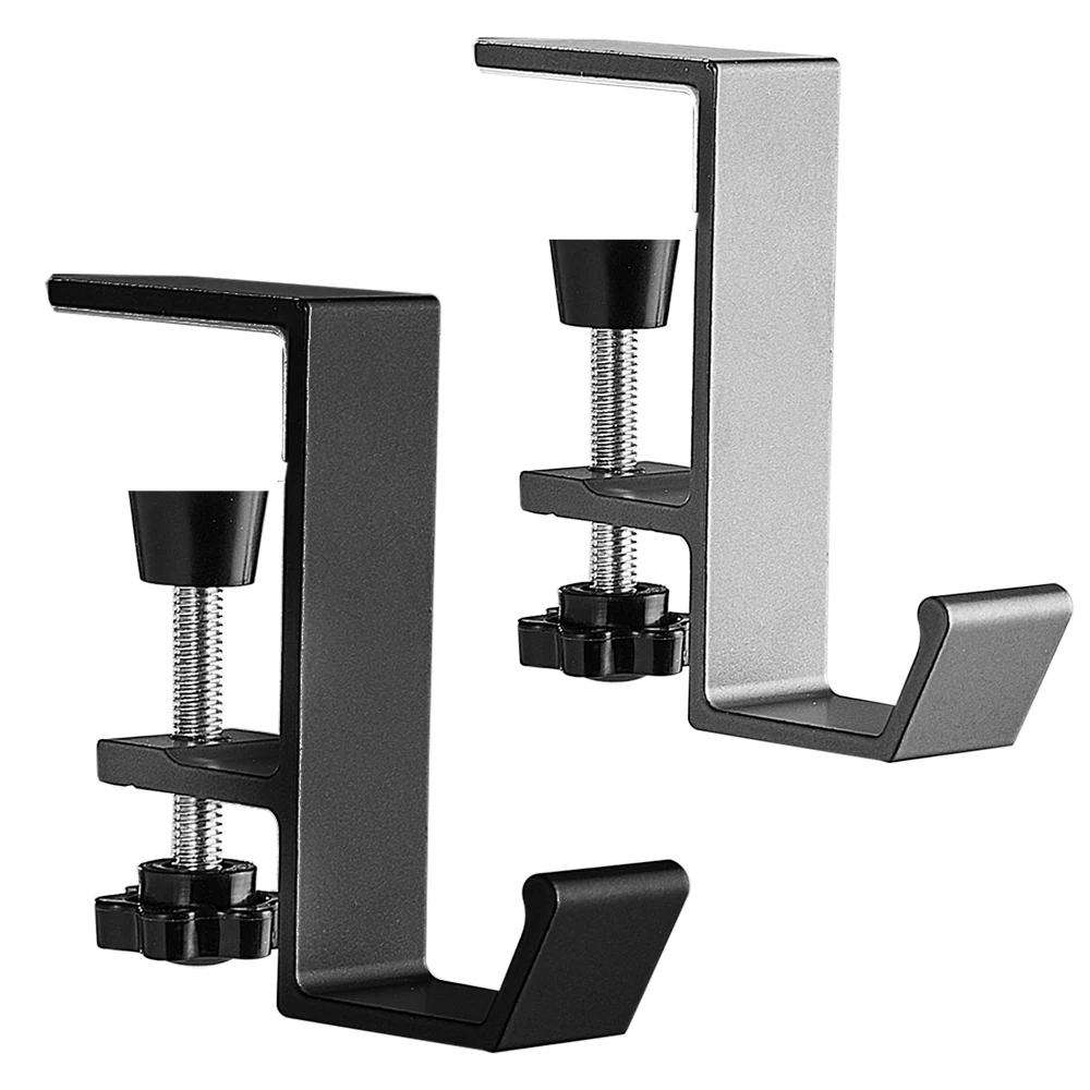 Metal Stand Desk Adjustable Bracket Hooks U Shaped Shelf Supports Black White Desk Bag Holders