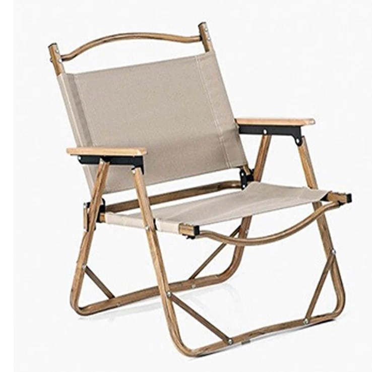 Outdoor Leisure Beach Hiking Ultralight Wood Grain Lightweight Folding Aluminum Camping Kermit Chair Sillas Playeras