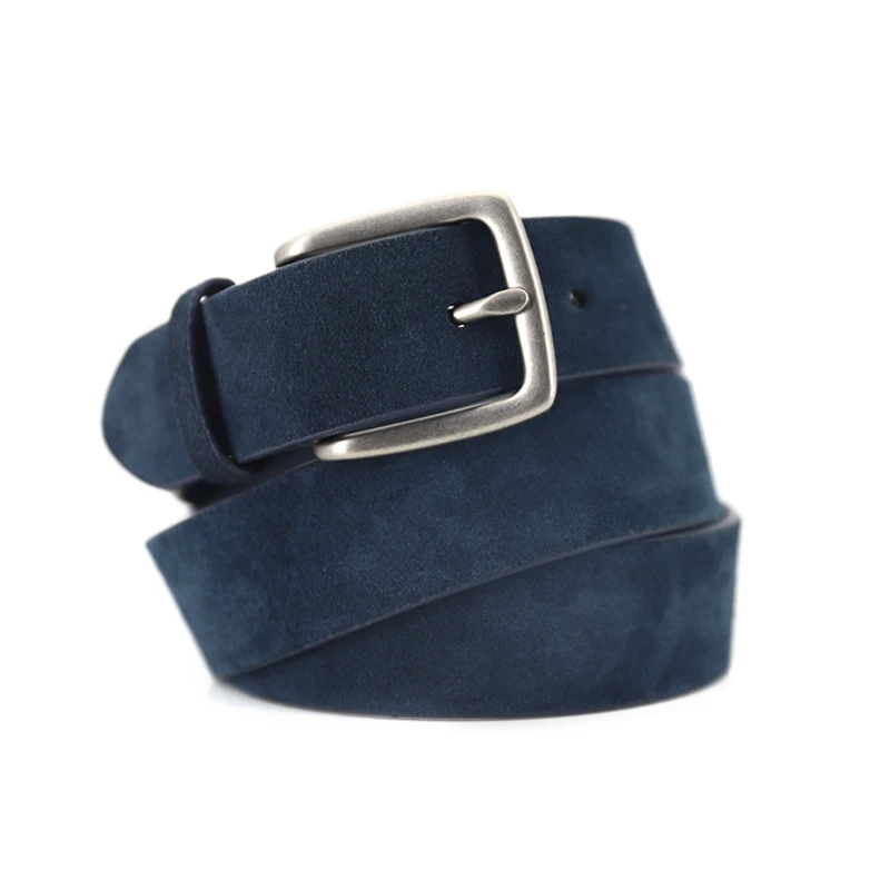 Фабричный популярный мужские синего цвета в ретро-стиле с эффектом потертости и ремешком из натуральной кожи от известного бренда по индивидуальному заказу с регулируемой квадратной металлической пряжкой