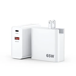 65W Multiport UDB QC3.0 USB C PD 65W Wall Charger 2 Port USB Charging Station PPS Fast Charger Adapter  for iPhopne and Mac