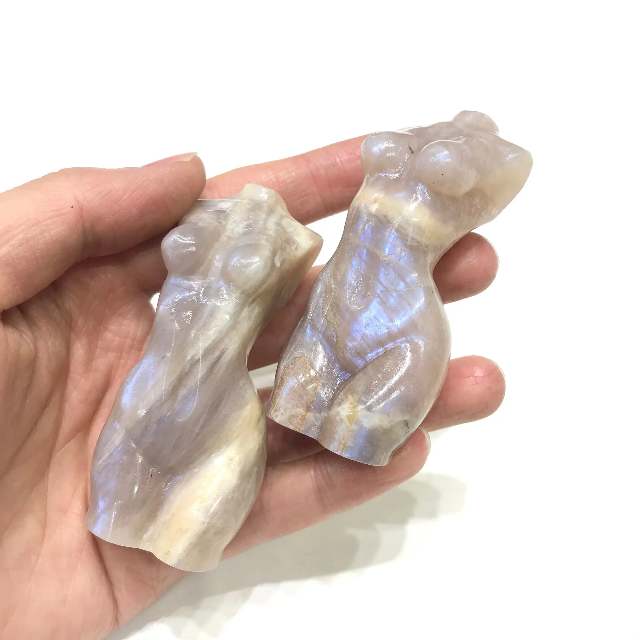 Natural Sunstone Moonstone Crystal Body Model For Home Decoration