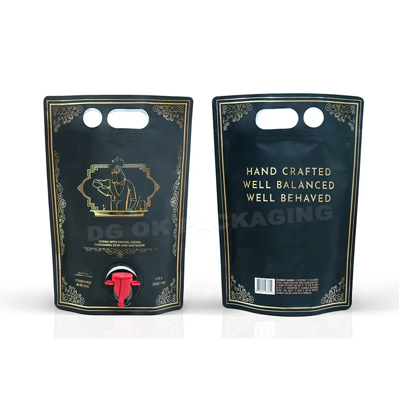 Bib Bag Wine Juice Drinks Oil Packaging Bag in Box Aluminum Foil Aseptic 1L 3L 5L 10L 20L 220L Heat Seal Beverage Customization