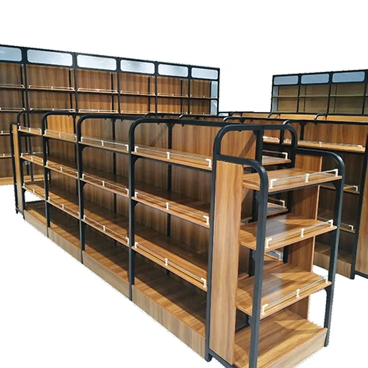 
Modern Cheap And Popular Retail Store Display Rack Wood Wall Hanging Furniture Gondola Shelf &Supermarket Shelf 