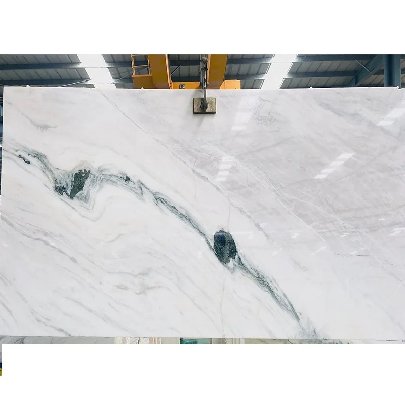 Natural stone panda white marble slabs low price per square meter China black white marble tile  veins panda stone stairs
