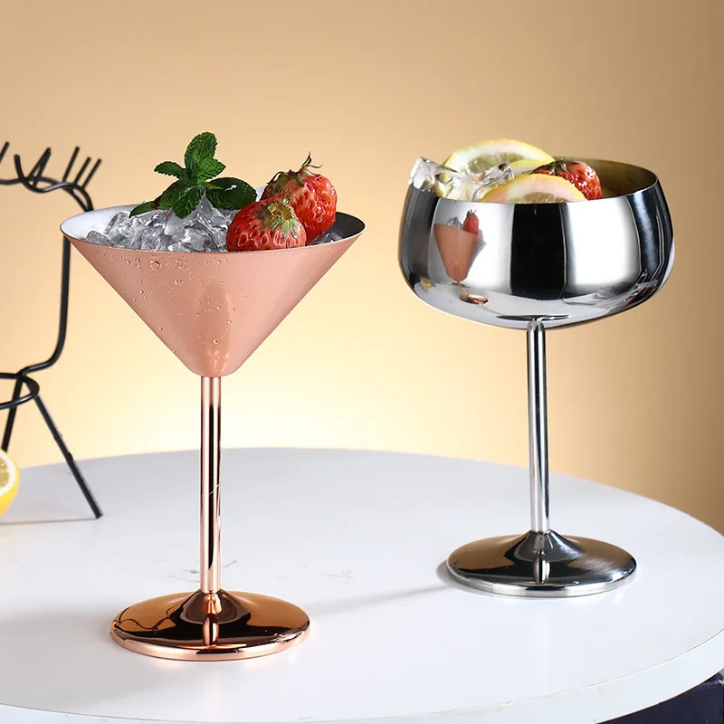500ml stainless steel tall red wine colorful large-capacity drum-shaped drop-resistant copper plated wine glass