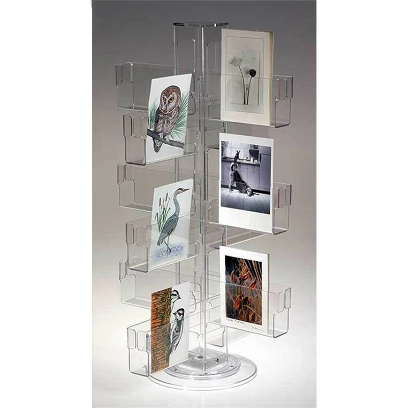 Factory Custom Acrylic Floor Standing Magazine/Book Display Stand