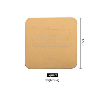 INS letter print insulated metal coaster bar hotel nordic stainless steel geometry coaster gold