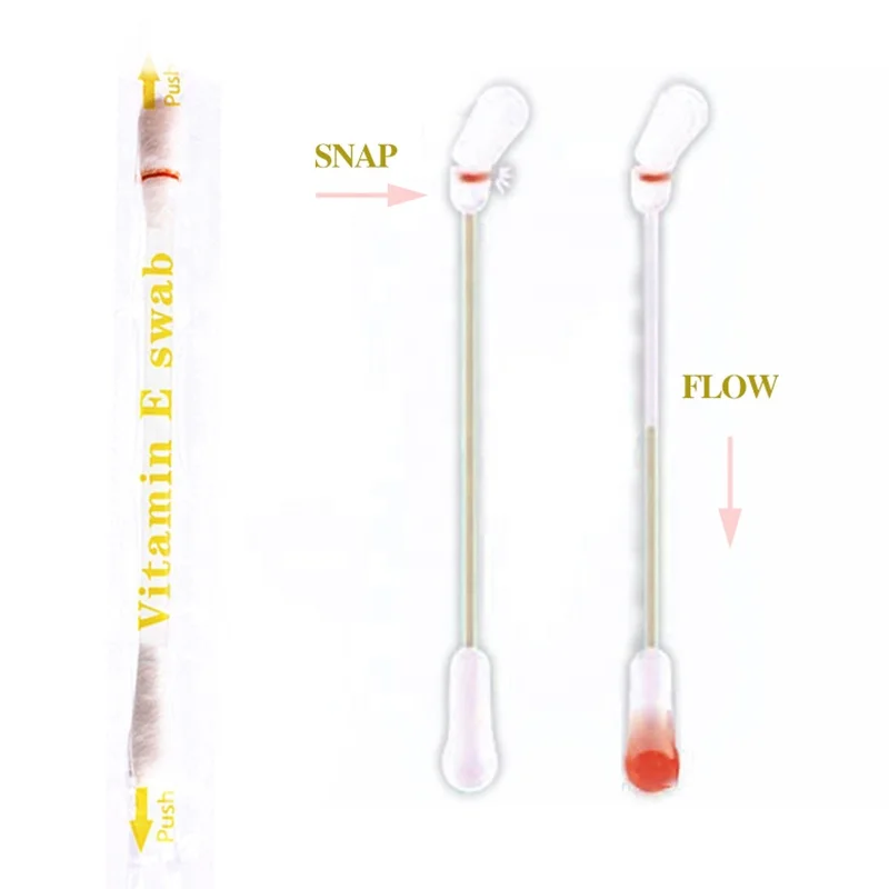 Cheapest Wholesale Price Teeth Whitening Vitamin E Swab Disposable Use Breakable Tooth Bleaching VE Oil Stick for Gum Moisture