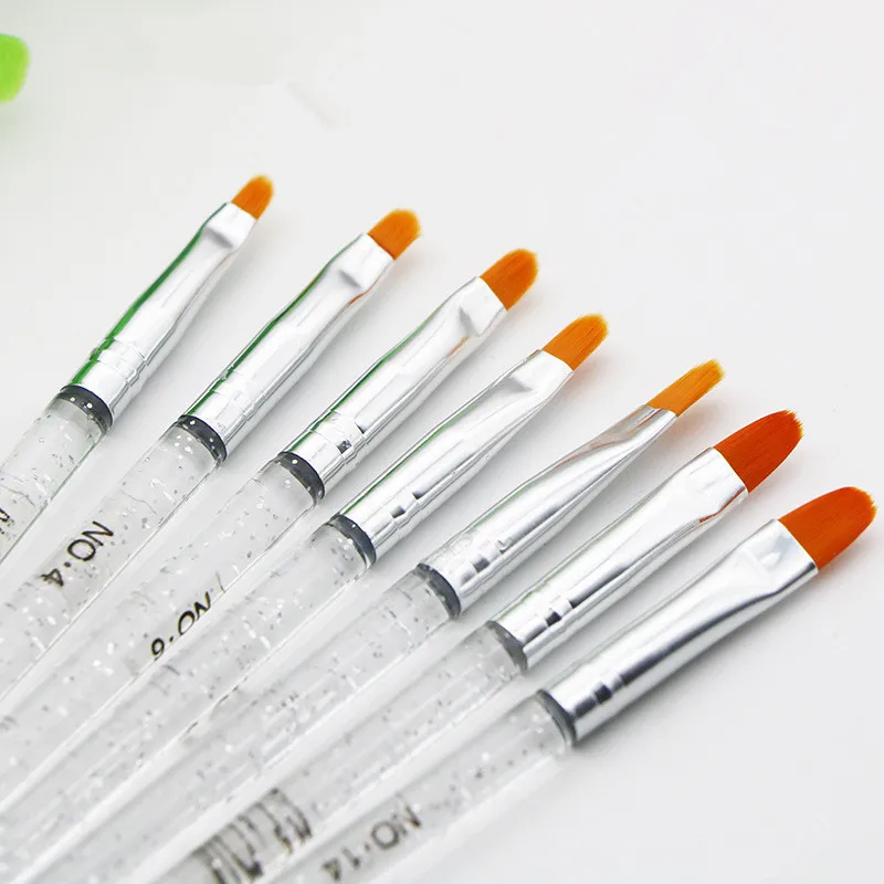 Factory OEM Pink Brushes Crystal For Acrylic Handle Grip Nail Brush with CE certificate