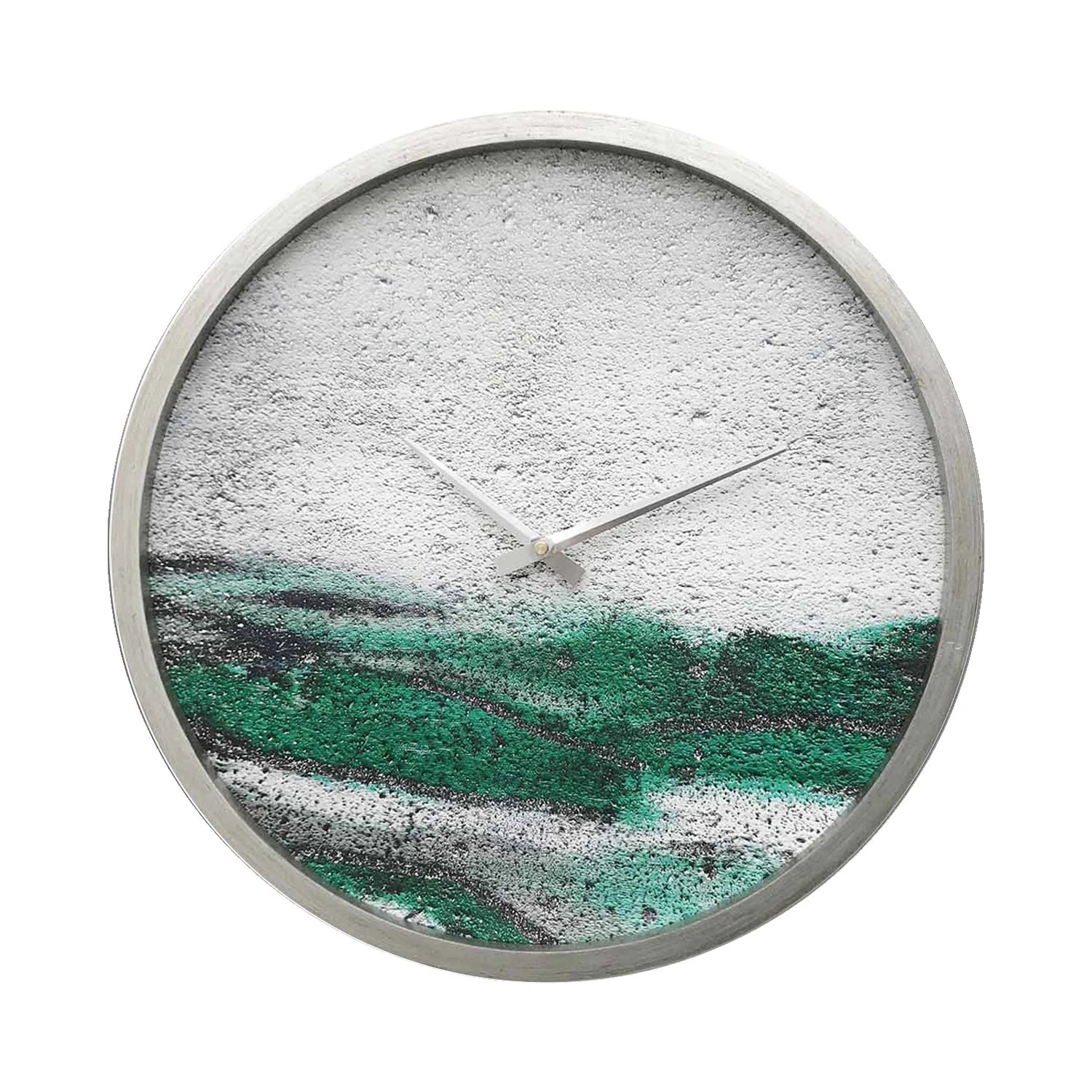 Amazon supplier 2021 new style creativity printed wall clocks for living room decor brush relief clocks simple design art