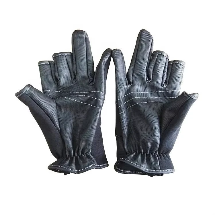Custom logo durable 3 low cut fingers professional waterproof diving gloves pu coated neoprene wetsuit scuba diving gloves