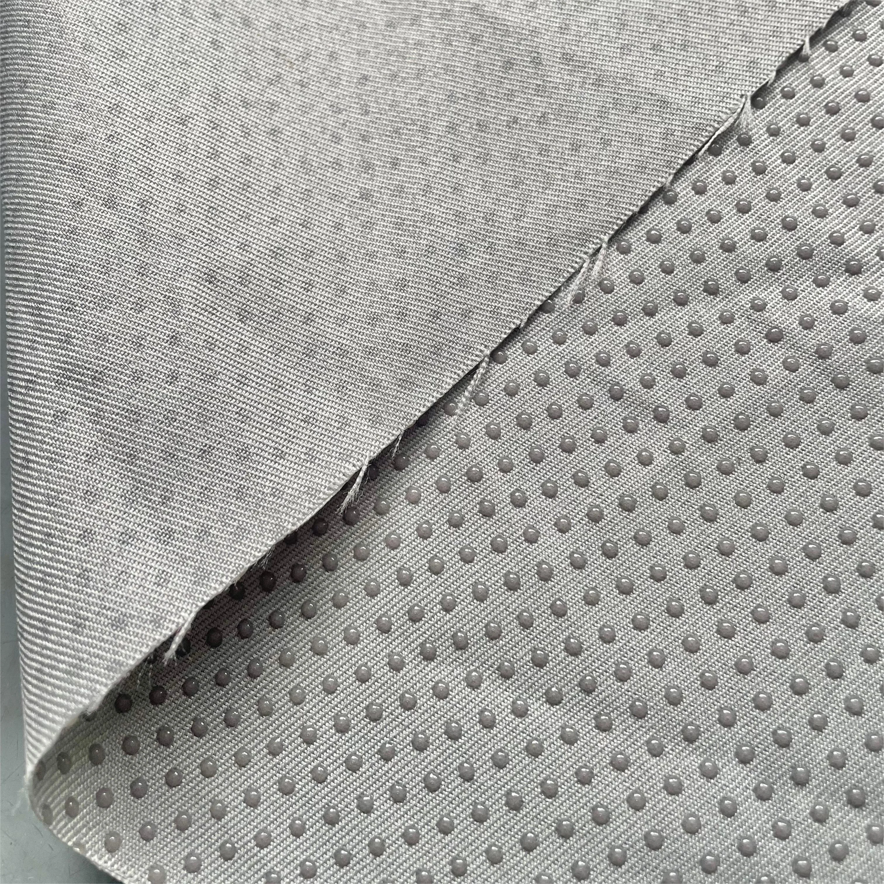 Polyester twill non-slip drop plastic fabric high quality stop-slip fabric shoes bags home textiles sofa carpet cushion