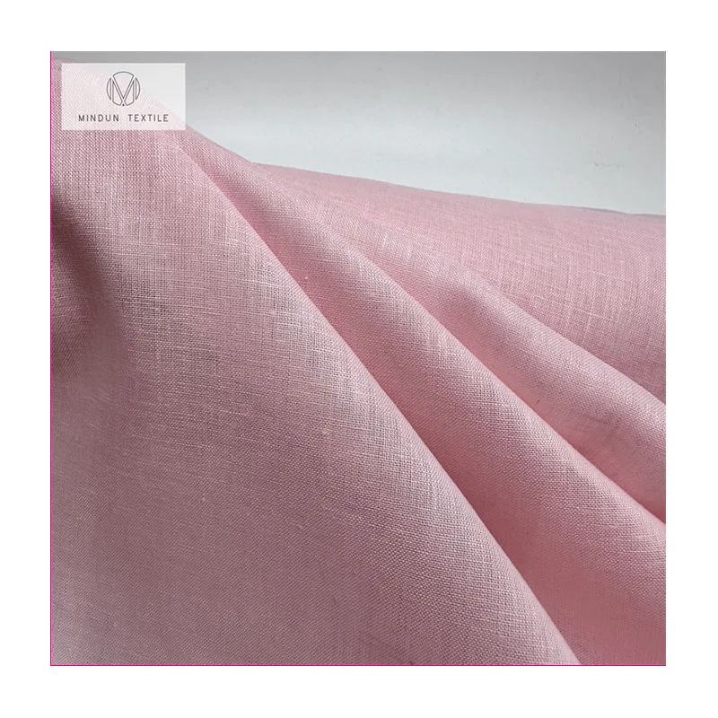 Mindun 2022 HOT Product 55% Linen And 45% Cotton Mix Plain Dyed Custom Color Fabric For Fashionable Suit Density 60*56 Yarn