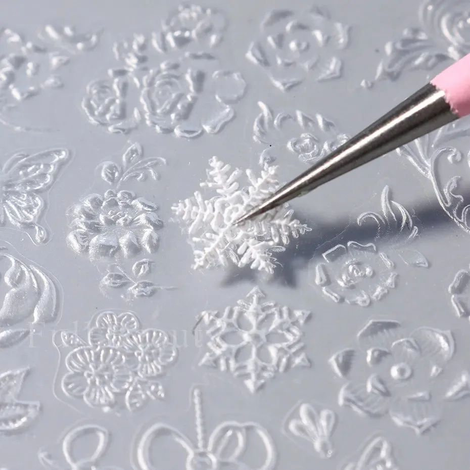 Butterfly Silicone Nail Carving Mold Snowflakes Mould Stamping Plate Durable Gel Print Stencils Varnish Template Manicure Tool