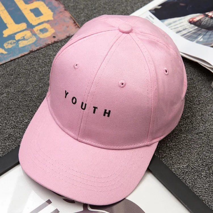 Wholesale Korean style joker 6 panel embroidered love baseball cap summer such soft top duck tongue curved brim