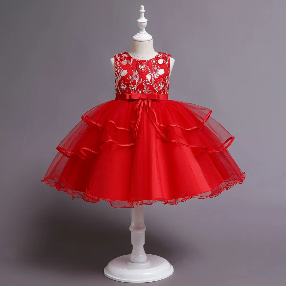 High quality Kids Western Party Wear Children Smocked Beautiful dresses Birthday Wedding Fashion Flower Girls Dress