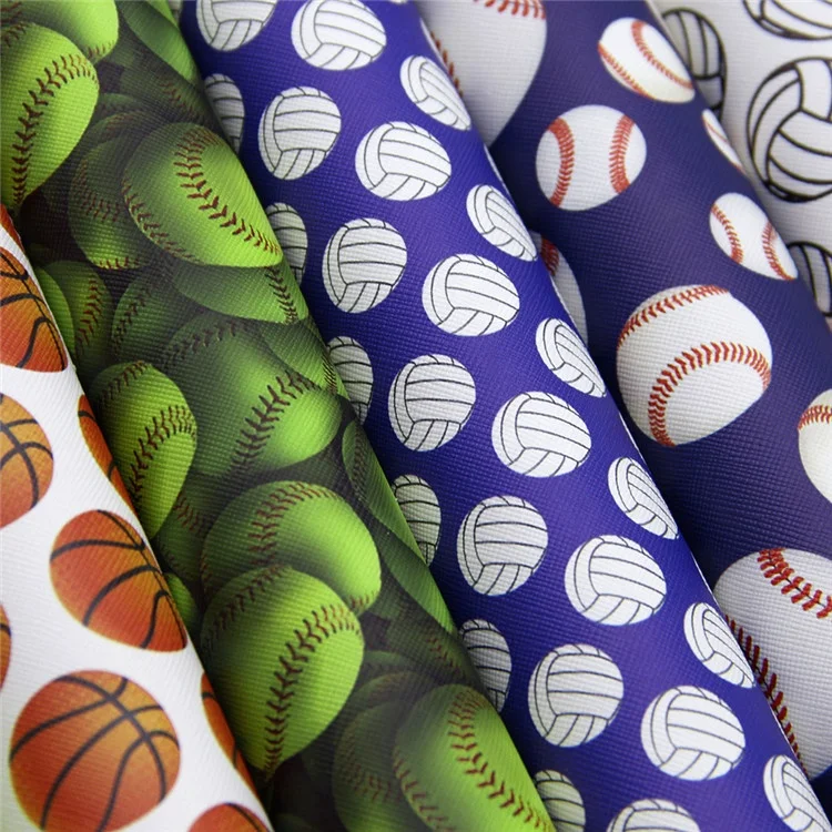 9pcs/set Custom Football Sports Printed Faux Synthetic Leather Sheets 80485