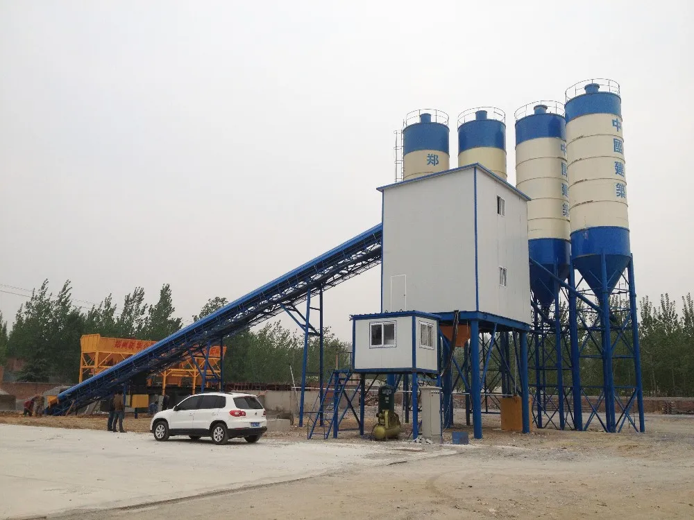 Factory offer low price HZS75 stationary portable concrete batching plant