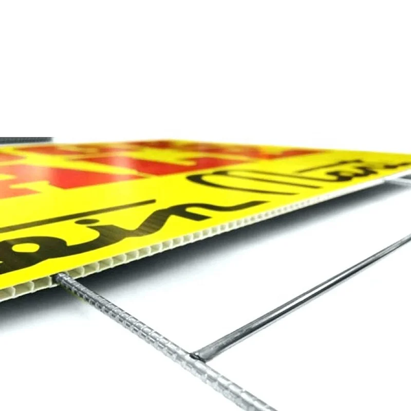 Outdoor Advertising Signs Corrugated H Metal Wire Stake For Parking Guide