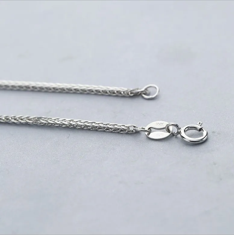 wholesale 0.8mm 1.0mm 1.3mm solid silver rope chain for man sterling silver rope chain for unisex