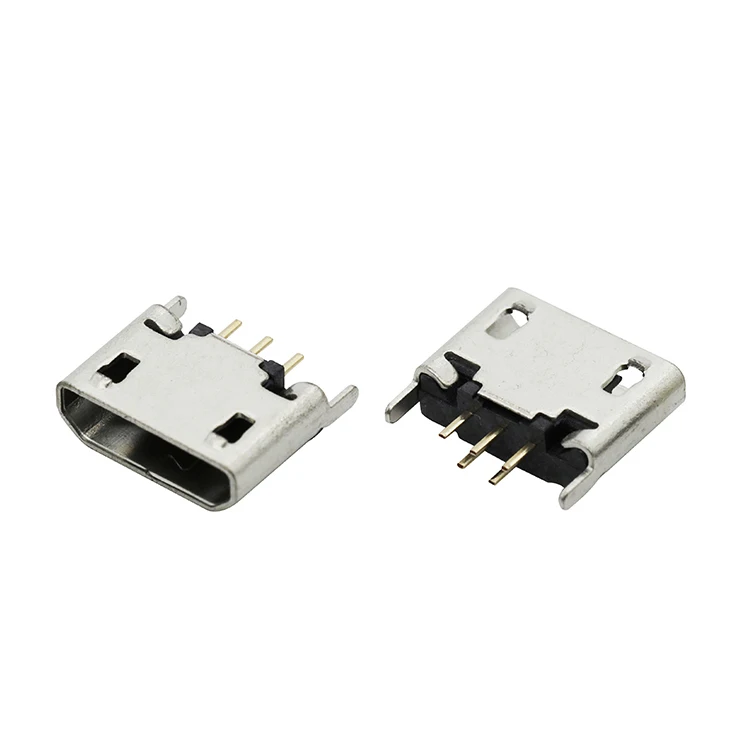 
Vertical B type female 180 degree Micro USB socket connector 5P Direct Plug-in for charging Mobile phone 
