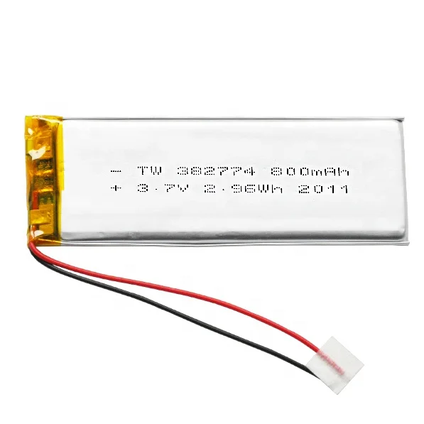 High quality  TW382774 800mAh 3.7V origin factory wholesale Polymer Rechargeable Lithium Ion Battery