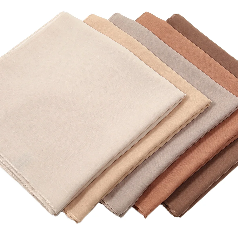 Wholesale Premium Cotton Voile Hijab Quality Malaysian Tudung Bawal for Women Square Style  Multiple Colours Cheap