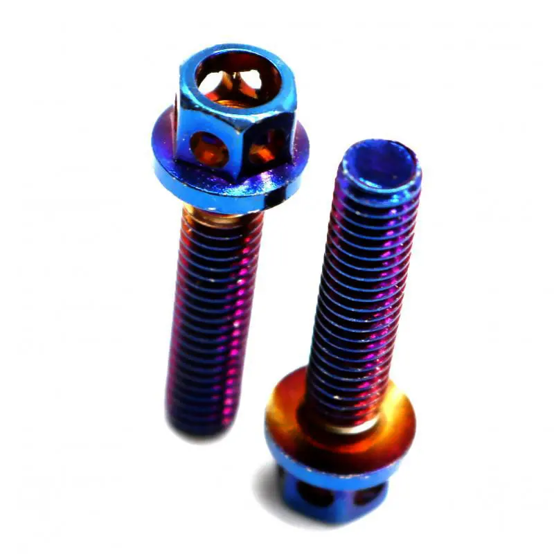 Hot Selling Gr2 Gr5 Grade 2 Grade 5 Titanium Alloy Steel Anodized Serrated Hexagon Head Flange Bolt Din6921