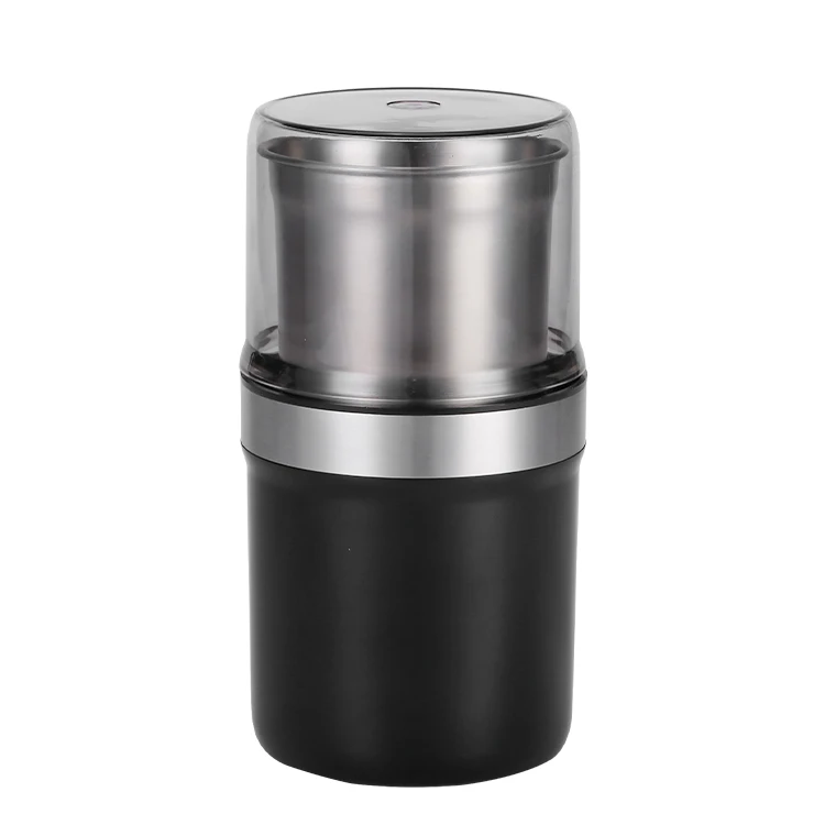 Electric Spice Grinder Coffee Bean Herb Grinder with Brush One-touch Push-Button Stainless Steel Small Grinding