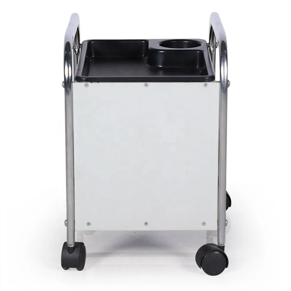 High Quality Beauty Nail Salon Equipment Furniture Black Manicure Pedicure Trolley Cart with Wheels