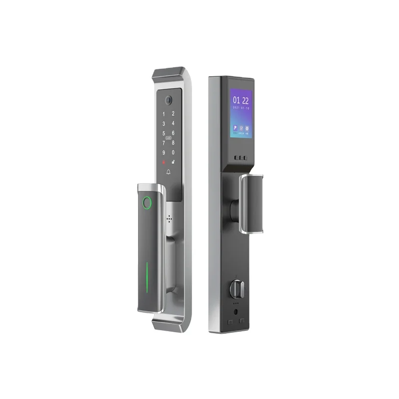 Qleung Bluetooth Hot Sale TTlock App Lock Biometric Fingerprint Code Card Key Digital Door Lock HD Camera Door Lock